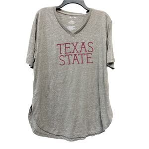 Three Square Women's Texas A&M Aggies V Neck Short Sleeve Shirt Heather Gray XL
